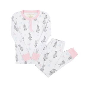 THE BEAUFORT BONNET COMPANY Grey and Pink Bunny pajama set Size10
